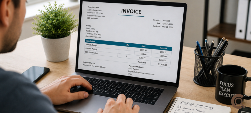 how to create an invoice as a freelancer